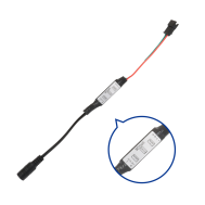 Controlador LED mini 3 teclas 5 a 24 V para WS2811/WS2812B, conector DC 5,5&times;2,1 preto