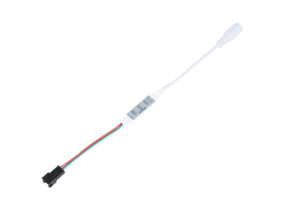 Controlador LED Mini 3 teclas 5 a 24 V para fitas WS2811/WS2812B com conector DC 5,5&times;2,1 branco - Imagem 1