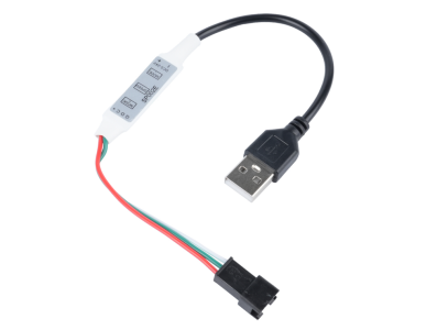 Controlador LED mini 3 teclas 5-24V para fitas WS2811/WS2812B com cabo USB - Imagem 1