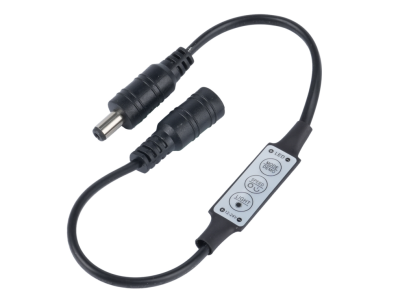 Controlador LED mini 3 teclas 5 a 24 V com conector DC 5,5*2,1 preto - Imagem 1