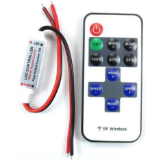 Controlador LED RF 5-24V 11 teclas com cabo vermelho e preto