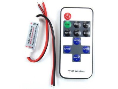 Controlador LED RF 5-24V 11 teclas com cabo vermelho e preto - Imagem 1