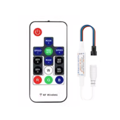 Controlador LED RF 14 teclas 5-24V com cabo DC