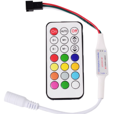 Controlador LED IR 21 teclas 5-24V com cabo DC