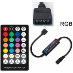 Controlador para fita RGB 5050, 28 teclas, conector 4 pinos, 5 a 24 V, sem bateria