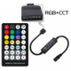 Controlador de fita LED RGB+CCT 6 pinos, 28 teclas, 5-24V, compat&iacute;vel com fita 5050, com bateria - Thumb - 1