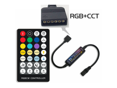 Controlador de Fita LED RGB+CCT 28 teclas 6 pinos para 5-24V (5050) sem bateria - Imagem 1