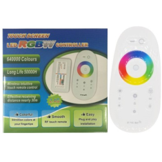 Controlador LED RGBW 12-24V com controle remoto 2.4G, Fitas e cord&otilde;es LED