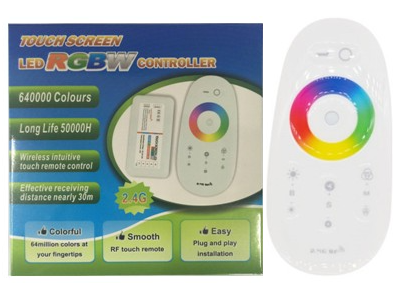Controlador LED RGBW 12-24V com controle remoto 2.4G, Fitas e cord&otilde;es LED - Imagem 1