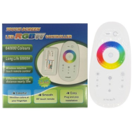 Controlador LED RGBW 12-24V com controle remoto 2.4G, Fitas e cord&otilde;es LED
