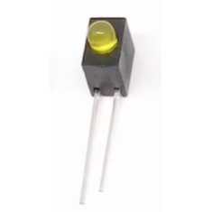 Indicador LED amarelo 3 mm com suporte para furo &uacute;nico