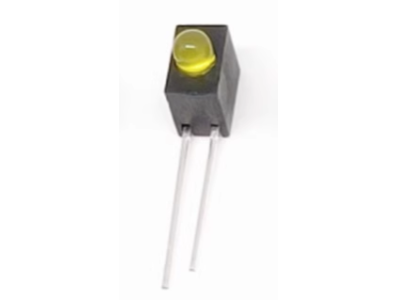 Indicador LED amarelo 3 mm com suporte para furo &uacute;nico - Imagem 1
