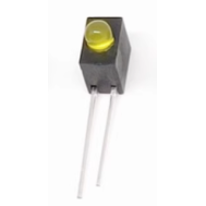 Indicador LED amarelo 3 mm com suporte para furo &uacute;nico