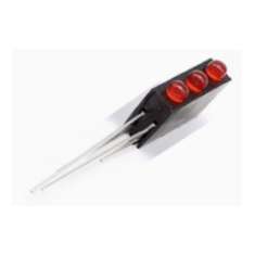 Suporte para LED 3 mm vermelho com 3 furos e LED integrado