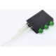 Suporte para LED 3 mm verde com tr&ecirc;s furos e LED integrado - Thumb - 1