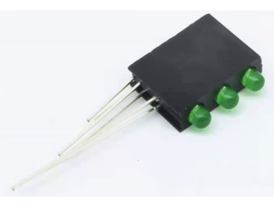 Suporte para LED 3 mm verde com tr&ecirc;s furos e LED integrado - Imagem 1