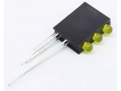 Indicador LED amarelo 3 mm com suporte de tr&ecirc;s furos - Imagem 1