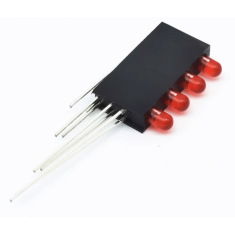 Indicador LED Vermelho 3 mm com Suporte de Quatro Furos