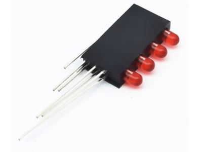 Indicador LED Vermelho 3 mm com Suporte de Quatro Furos - Imagem 1