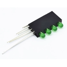 Suporte com LED indicador verde 3 mm e quatro furos