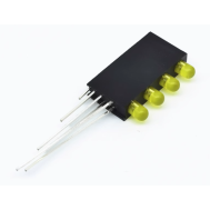Suporte 4 furos para LED indicador amarelo 3 mm com LED