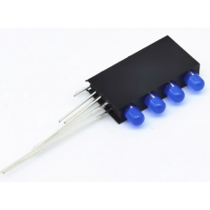 Suporte com LED indicador azul 3 mm e quatro furos