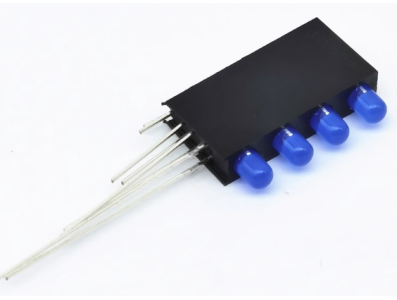Suporte com LED indicador azul 3 mm e quatro furos - Imagem 1