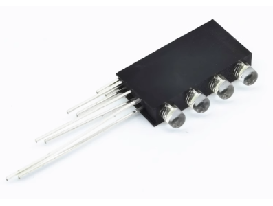 Suporte branco para LED 3 mm, 4 furos, com LED - Imagem 1