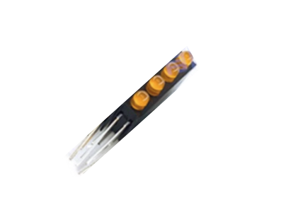 Indicador LED laranja 3 mm com suporte de 4 furos - Imagem 1