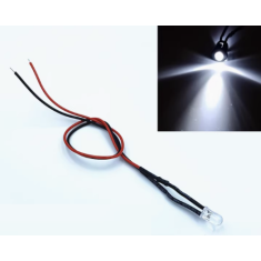Indicador LED branco 3 mm 3 V com cabo 20 cm