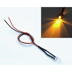 Indicador LED LG 3V 3 mm amarelo transparente com cabo de 20 cm
