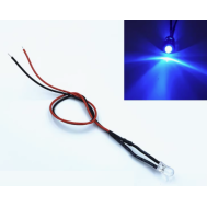 LED indicador azul 3 mm, 3 V, lente transparente, com cabo de 20 cm