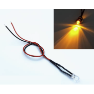 LED indicador LG amarelo 3 mm transparente (water clear) 5&ndash;9 V com cabo 20 cm
