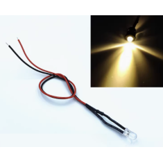 LED indicador 3 mm branco quente 5&ndash;9 V com cabo 20 cm