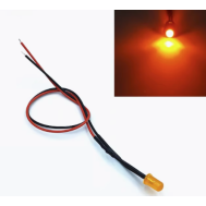 Indicador LED laranja 3 mm 12-18 V com cabo de 20 cm