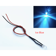 LED indicador 3 mm azul gelo (water clear) 12 a 18 V com cabo 20 cm LG