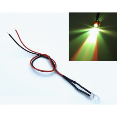 Indicador LED RGB 3 mm 12 a 18 V pisca r&aacute;pido lente transparente cabo 20 cm