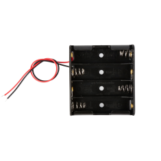 Porta-pilhas para 4 pilhas AA sem tampa para kits de rob&oacute;tica