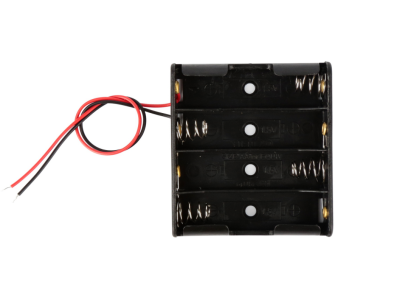 Porta-pilhas para 4 pilhas AA sem tampa para kits de rob&oacute;tica - Imagem 1
