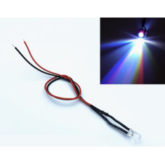 Indicador LED RGB 3 mm transparente, piscamento lento, 48&ndash;72 V, cabo 20 cm