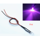 Indicador LED 3 mm rosa water clear 110 V com cabo de 20 cm - Thumb - 1