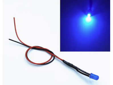Indicador LED azul 3 mm 220 V com cabo 20 cm LG - Imagem 1
