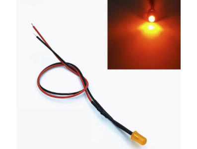 Indicador LED laranja 3 mm 220 V com cabo de 20 cm LG - Imagem 1