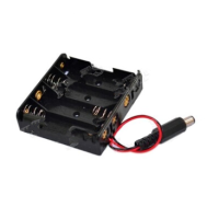 Caixa porta-pilhas 4x AA com conector DC sem tampa