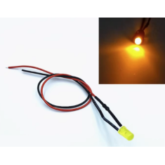 Indicador LED amarelo 5 mm 30 a 40 V com cabo de 20 cm