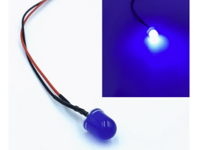 Indicador LED azul 8 mm 3 V com cabo 20 cm - Imagem 1