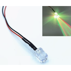 Indicador LED RGB 8 mm transparente 3V pisca r&aacute;pido com cabo 20 cm