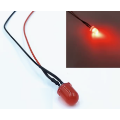 Indicador LED vermelho 8 mm 12 a 18 V com cabo de 20 cm