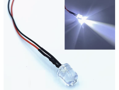 Indicador LED branco 8 mm 12 a 18 V com cabo 20 cm - Imagem 1