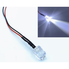 Indicador LED branco 8 mm 22-28 V com cabo 20 cm LG